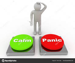 Calm Panic Buttons Show Panicking Or Calmness Counseling . 3d re ...