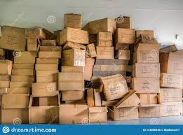 Pile of cardboard boxes editorial photo. Image of cardboard - 144900646